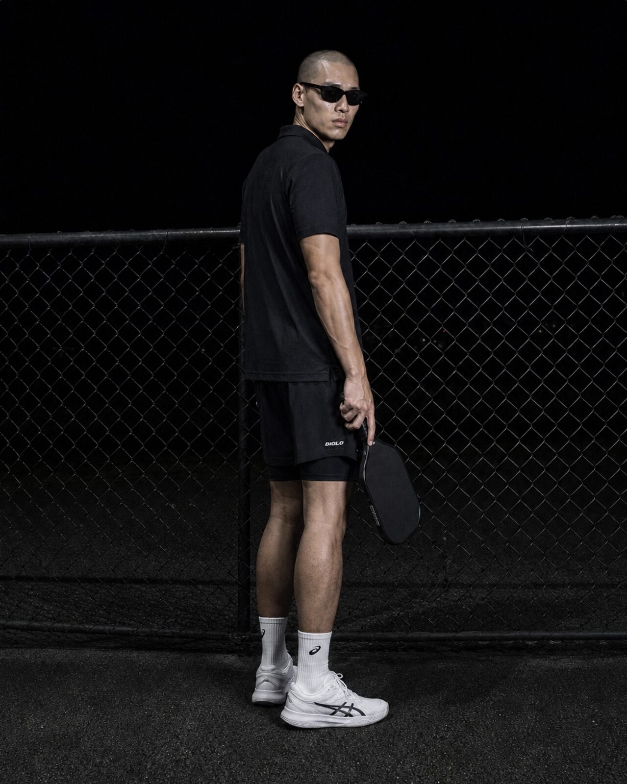 Diolo Baseline Polo in black — detail