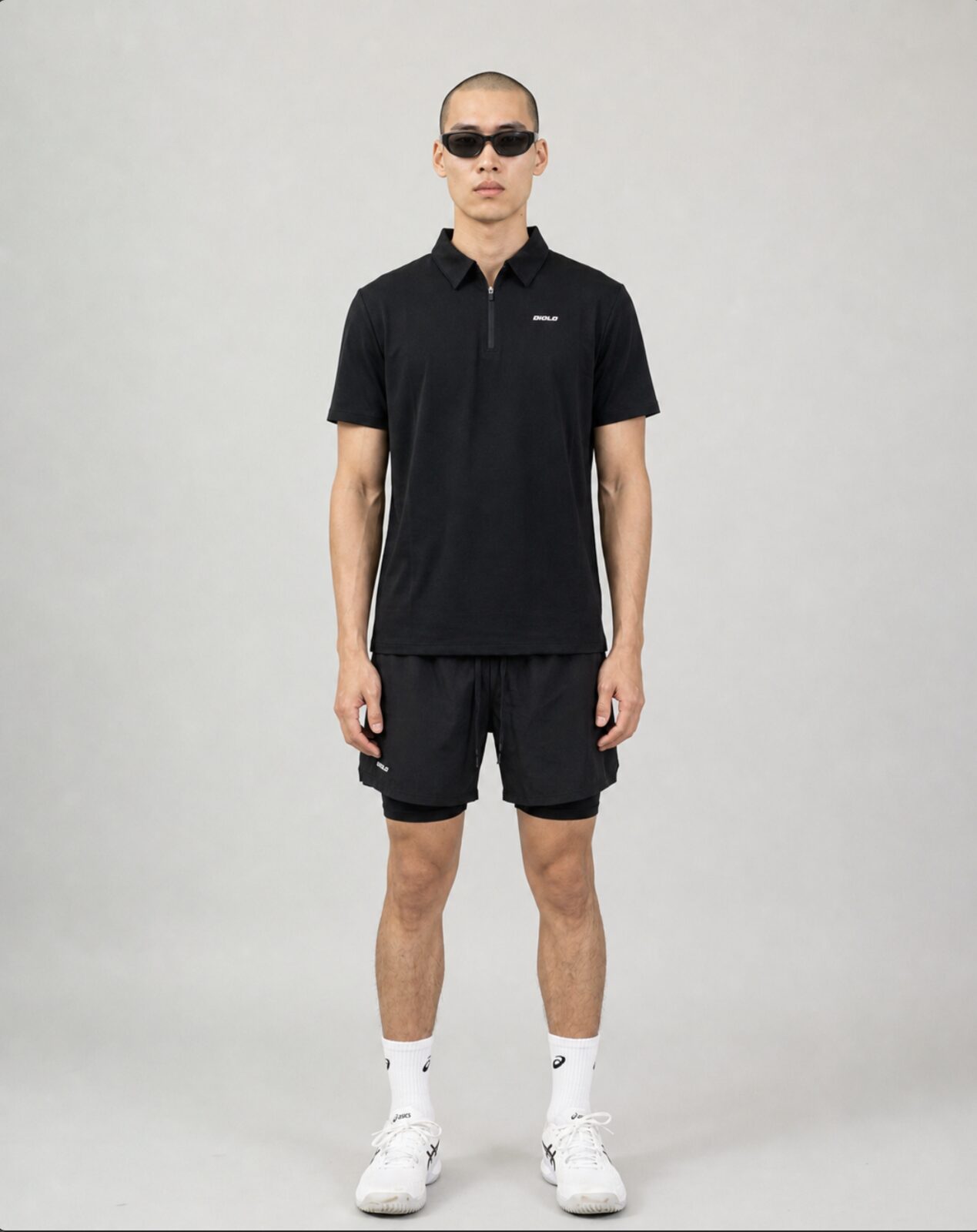Diolo Baseline Polo in black — detail