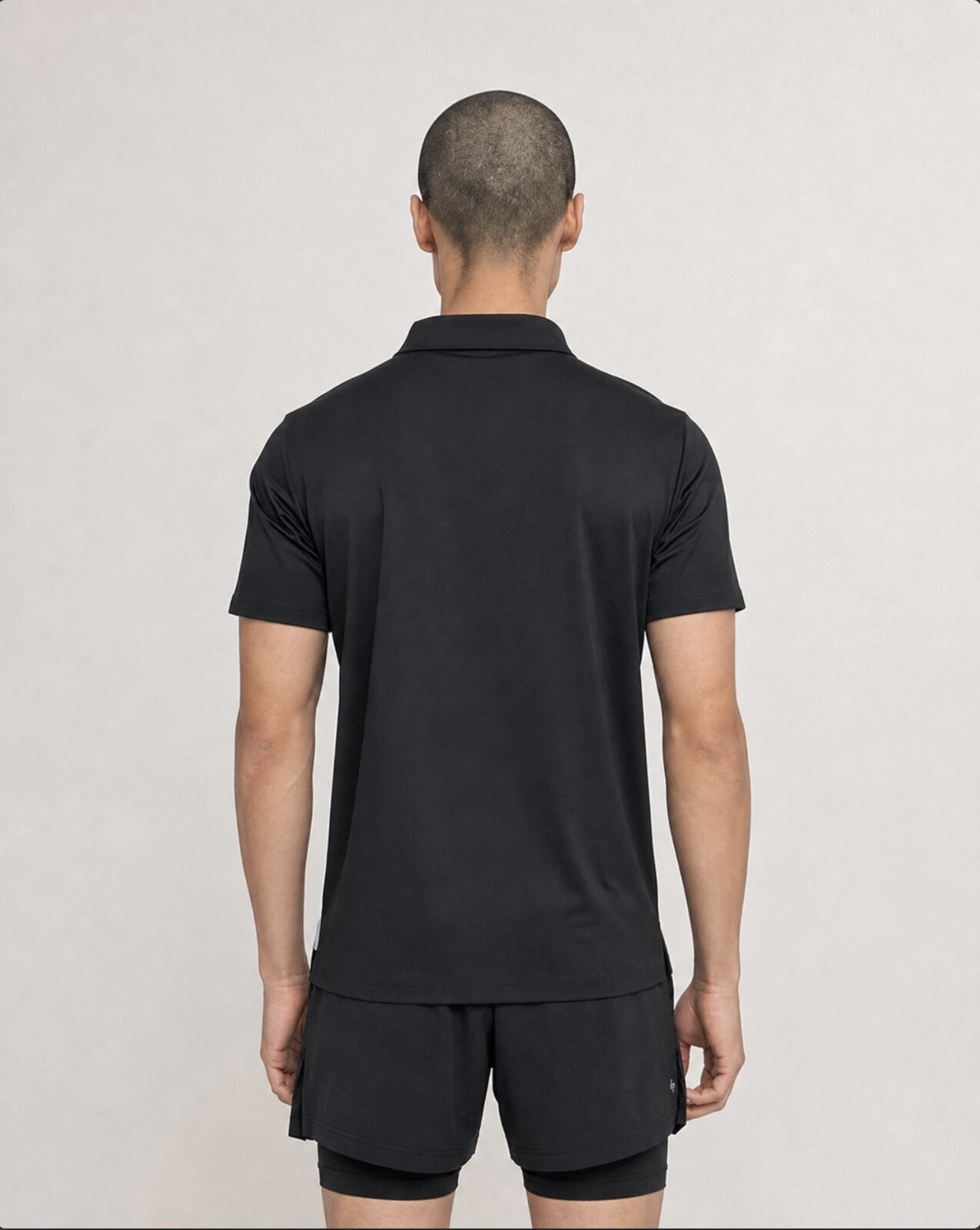 Diolo Baseline Polo in black — detail