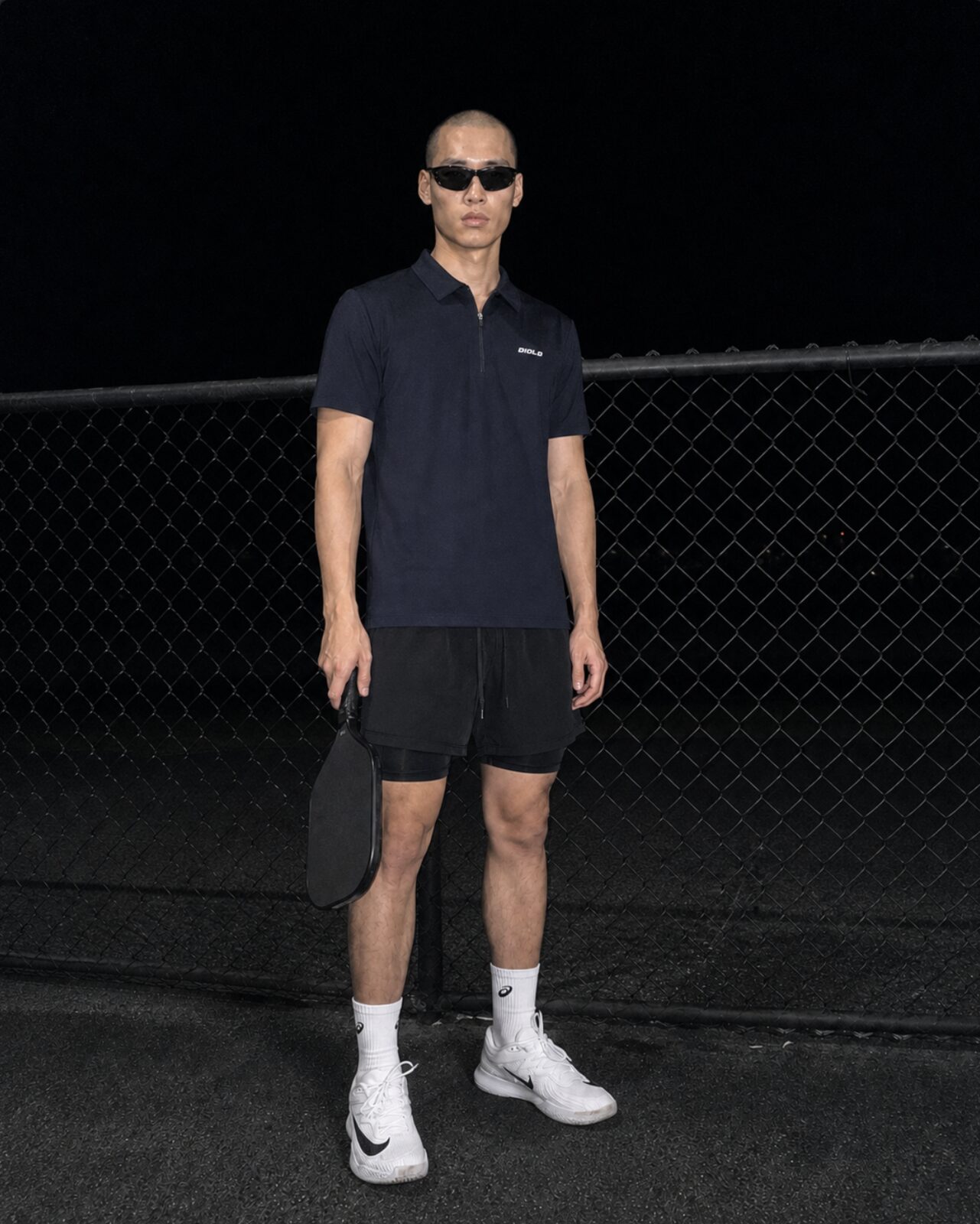 Diolo Baseline Polo in navy — detail